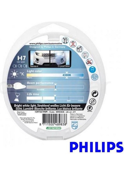H7 Crystal Vision Parlak Beyaz Işık 4300K Made in Germany fiyatları