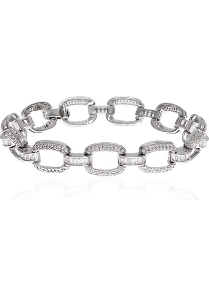Kadın Taşlı Şık Gümüş Bileklik