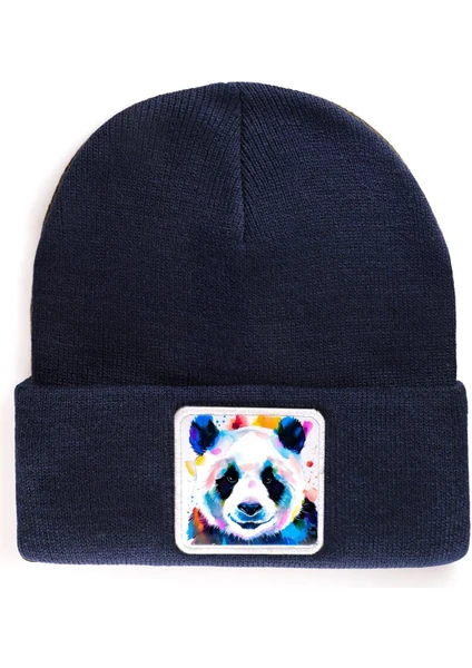 Black Börk Blackbörk V1 Akrilik Panda - 7 Kod Logolu Unisex Lacivert Bere (Beanie)