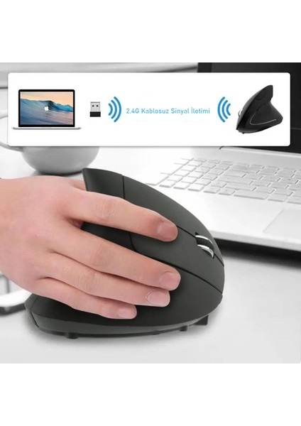 Kablosuz Oyuncu Mouse Bilek Destekli Ergonomik Dikey Mouse Vertical Mouse Fare Gamer 1600 Dpı