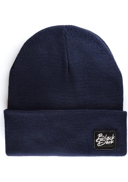 V1 Akrilik Bukalemun - 1 Kod Logolu Unisex Lacivert Bere (Beanie)