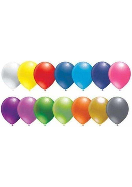 Metalik Karışık Renk Balon 100 Adet 12 Inc Lateks Balon