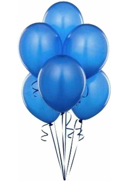 Metalik Lacivert Balon 60 Adet 12 Inc Lateks Balon