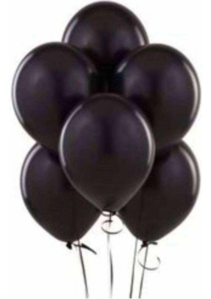 Metalik Siyah Balon 100 Adet 12 Inc Lateks Balon