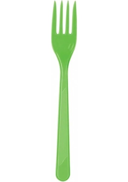 Plastik Çatal Yeşil Çatal 25 Adet Kullan At Çatal