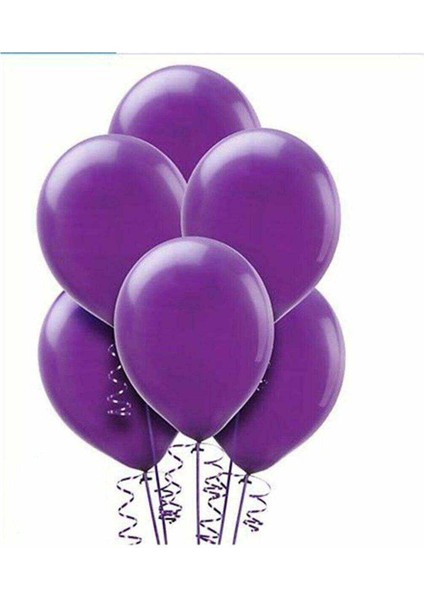 Metalik Mor Balon 80 Adet 12 Inc Lateks Balon