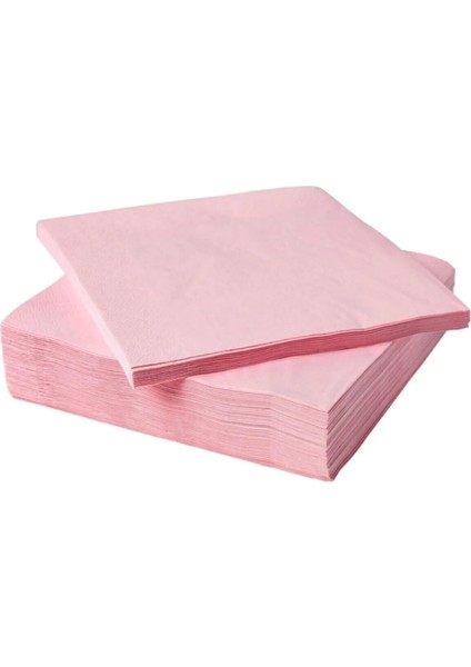 Sunumluk Düz Pembe Renkli Peçete 20 Adet Dekoratif Doğum Günü Peçetesi 16 x 16 cm