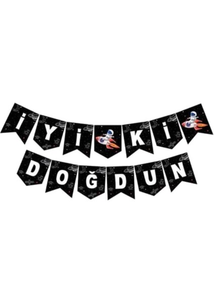 Uzay Banner Iyi Ki Doğdun Yazısı Doğum Günü Partisi
