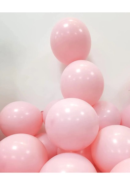80 Adet Pembe Soft Makaron Pastel Renk Mat Balon