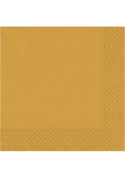 Sunumluk Düz Gold Renkli Peçete 20 Adet Dekoratif Doğum Günü Peçetesi 16 x 16 cm