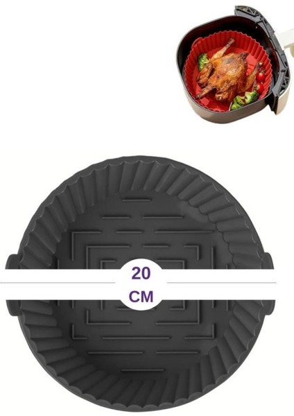 Onikiden Airfryer Silikon Pişirme Kabı ve 6’lı Kek Muffin Kalıbı Set- Tüm Hava Fritözleriyle Uyumlu