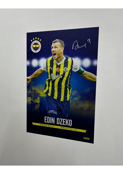 Odyak Statıkıum 2023-2024 Edın Dzeko Poster 56X80 cm Statik Kağıt Yapışkansız Lisanslı Orjinal