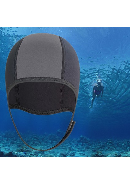 2,5mm Neopren Tüplü Dalış Şapka Kulağı Koruyucu Kadınlar Için Erkekler Wetsuit Kaput Siyah Gri 2.5mm (Yurt Dışından) modelleri