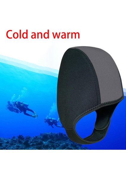 2,5mm Neopren Tüplü Dalış Şapka Kulağı Koruyucu Kadınlar Için Erkekler Wetsuit Kaput Siyah Gri 2.5mm (Yurt Dışından) fırsatları