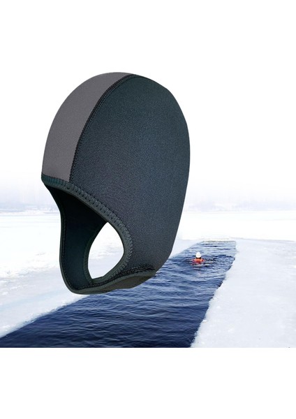 2,5mm Neopren Tüplü Dalış Şapka Kulağı Koruyucu Kadınlar Için Erkekler Wetsuit Kaput Siyah Gri 2.5mm (Yurt Dışından) indirimleri