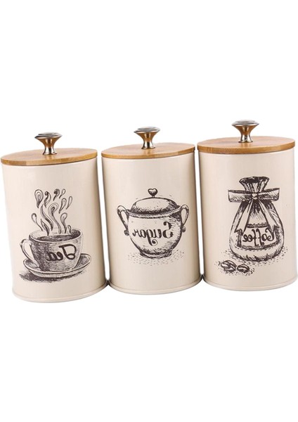 3 Vintage Çay Kutuları Kavanoz Tencere Teneke Metal W/ (Yurt Dışından)