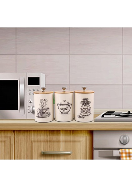 3 Vintage Çay Kutuları Kavanoz Tencere Teneke Metal W/ (Yurt Dışından) fırsatları