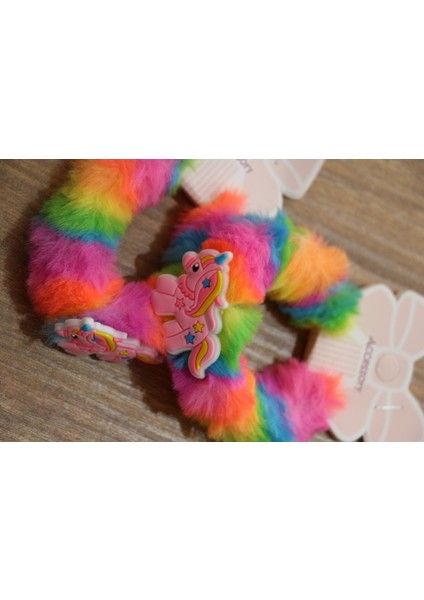 2'li Unıcorn Kız Çocuk Lastik Toka Unicorn