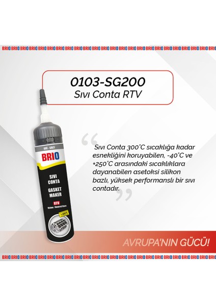 Sıvı Conta 200 Ml Rtv Gri