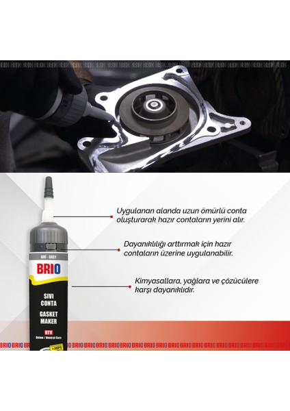 Sıvı Conta 200 Ml Rtv Gri