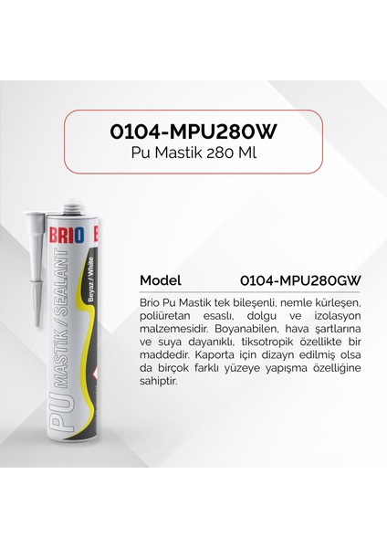 Pu Mastik 280 Ml 40S Beyaz fiyatları