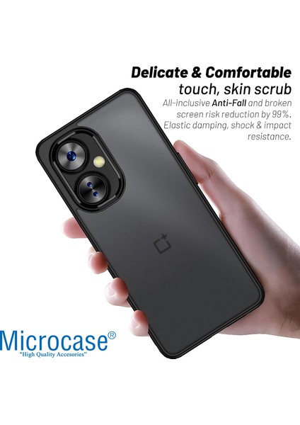 Oneplus Nord Ce 3 Lite Luna Serisi Köşe Korumalı Sert Rubber Kılıf - AL3422 Siyah