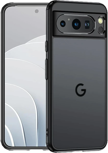 Google Pixel 8 Pro Luna Serisi Köşe Korumalı Sert Rubber Kılıf - AL3422 Siyah