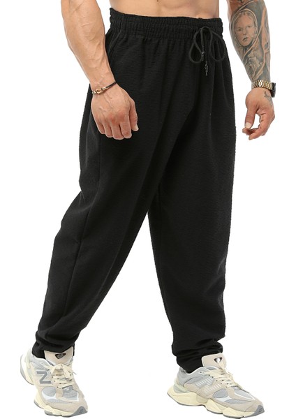 Şalvar Kesim Dokulu Eşofman Altı %100 Pamuk Loose Fit Pantolon Big Sam PNT1382 fırsatları