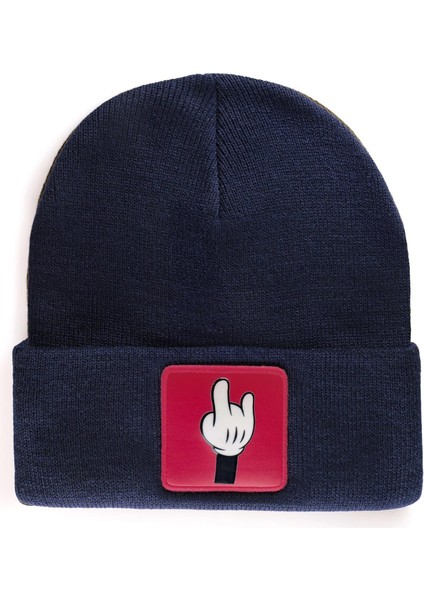 Blackbörk V1 Akrilik Parmak - 1 Kod Logolu Unisex Lacivert Bere (Beanie)