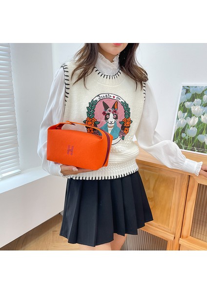 Düz Renk Kozmetik Büyük Kapasiteli Seyahat Taşınabilir Tuvalet Çanta (Yurt Dışından) modelleri