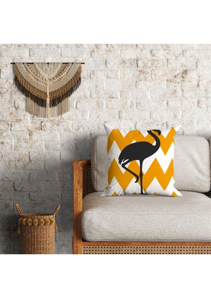 Flamingo Desenli Dekoratif Minder Kılıfı 60 x 60 cm