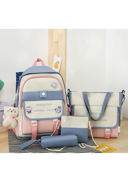 Büyük Kapasiteli Klasik Sırt 4 Parçalı Set Çanta (Yurt Dışından)