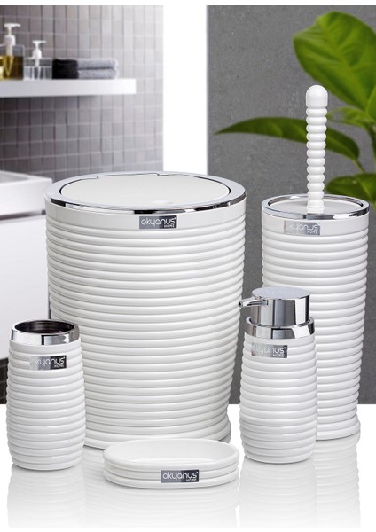 Beyaz Kromlu Elegans 5'li Banyo Seti fırsatları