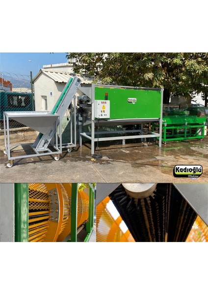 Magnum 3 - 3 Metre Çift Tamburlu Fırçalı Yatay Ceviz Soyma Makinesi