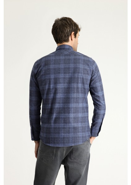 Uzun Kol Slim Fit Oduncu Ekose Pamuklu Gömlek fırsatları