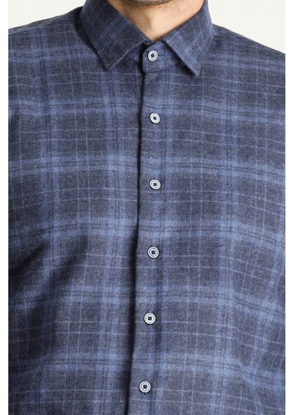 Uzun Kol Slim Fit Oduncu Ekose Pamuklu Gömlek indirimleri