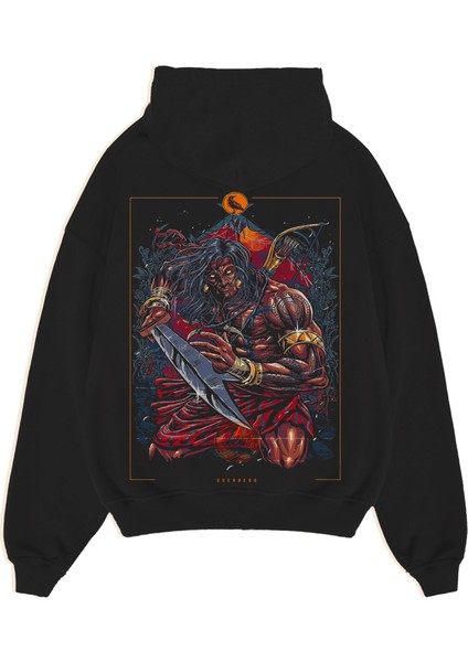 Oversize 3 Ip Kalın Baskılı Hoodie