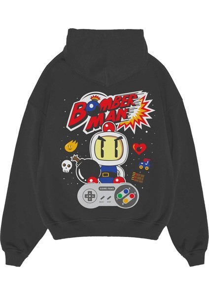 Oversize 3 Ip Kalın Baskılı Hoodie