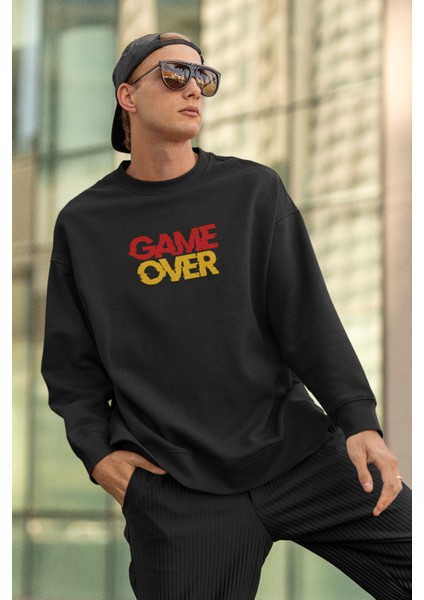 Oversize Game Over Yazılı Sweat