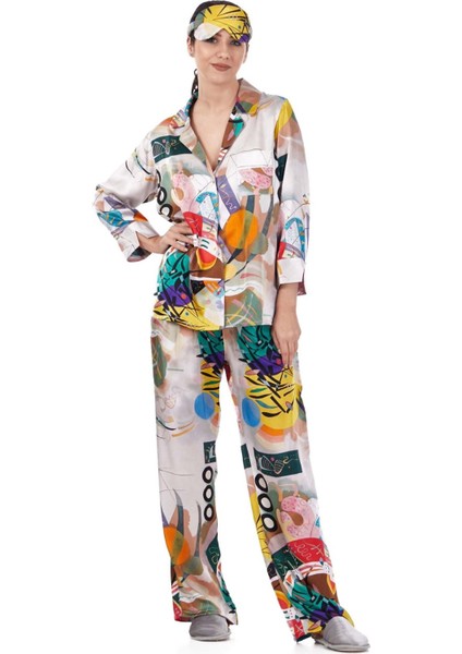 İpek Pijama Takımı Kandinsky Dominant Curve Nomads Felt