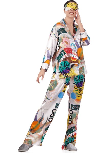 İpek Pijama Takımı Kandinsky Dominant Curve Nomads Felt