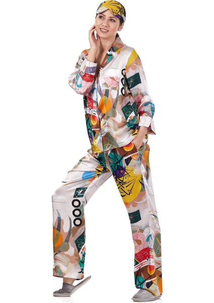 İpek Pijama Takımı Kandinsky Dominant Curve Nomads Felt