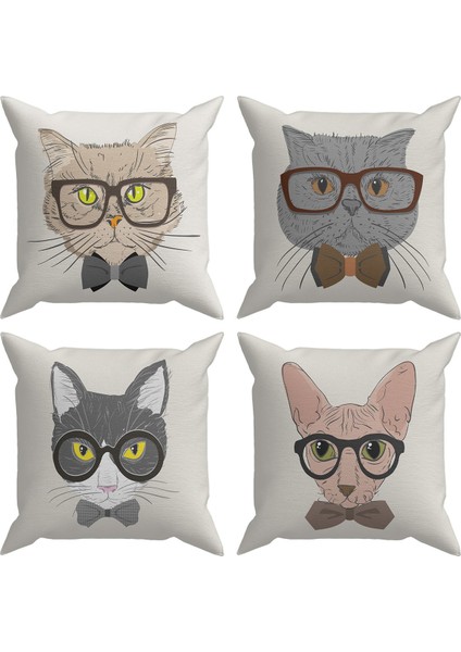 Sweet Animals 4'lü Kırlent Kılıf Ds2