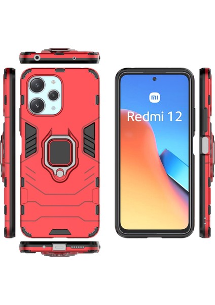 Xiaomi Redmi 12 Zil Standlı Darbeye Dayanıklı Telefon Kılıfı (Yurt Dışından)