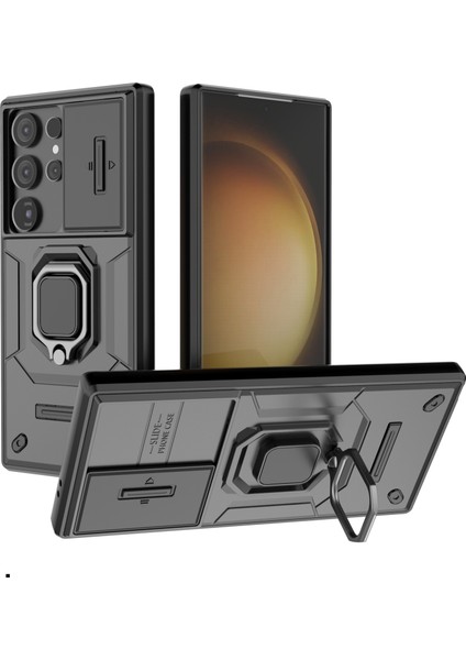 Samsung Galaxy S24 Ultra Darbeye Dayanıklı Kamera Kapaklı Telefon Kılıfı (Yurt Dışından)