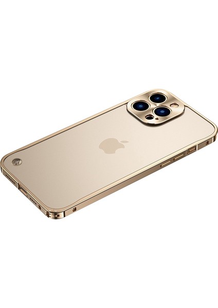 Iphone 14 Için Şok Geçirmez Kasa Pc+Metal Ince Telefon Kılıfı Metal Kilit Altına Anti-Çizelge Anti Telefon Kapağı (Yurt Dışından)