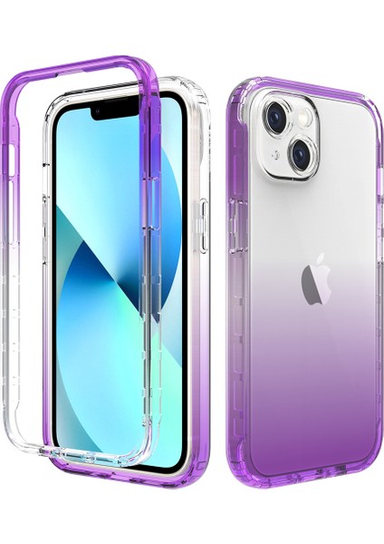 Iphone 14 Için 6.7 Inç Iyi Korumalı Şeffaf Tpu+Pc Hibrit Kılıf Gradyan Renkli Cep Telefonu Kapak Sınıfı Mor (Yurt Dışından)