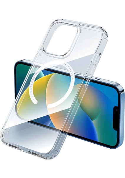 Iphone 14 Için Telefon Kılıfı Plus Çarpışmaya Dayanıklı Manyetik Şarj Şeffaf Koruyucu Telefon Geri Kapak (Yurt Dışından)