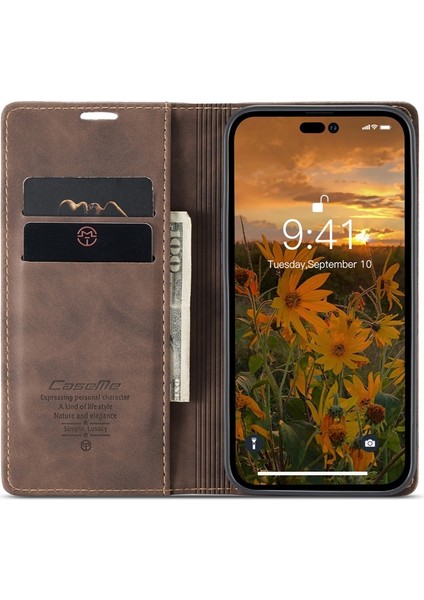 Iphone 14 Pro Max Için Flip Cüzdan Kılıfı (Yurt Dışından)