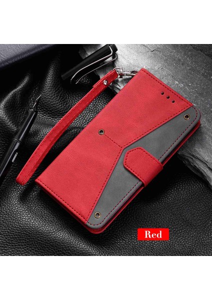 Iphone 14 Için Plus Plicing Dikişli Cilt Touch Folio Flip Case Stand Pu Deri Derili Damla Geçirmez Cep Telefonu Kapak-Kırmızı (Yurt Dışından) indirimleri